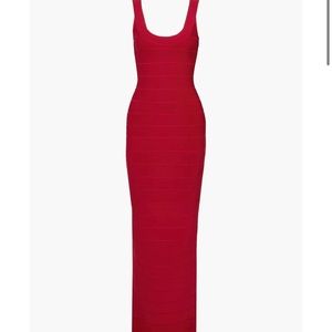 HERVE LEGER Scoop Neck Gown
